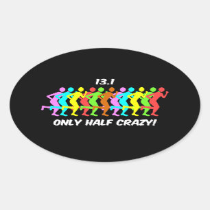 Sticker Ovale seulement à moitié fou