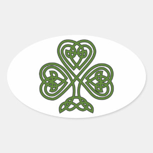 Sticker Ovale Shamrock celte - Jour de la Saint Patrick