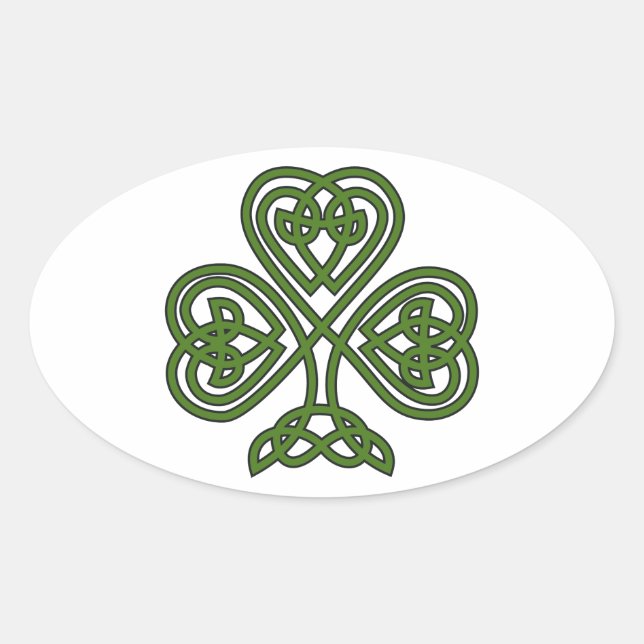 Sticker Ovale Shamrock celte - Jour de la Saint Patrick (Devant)