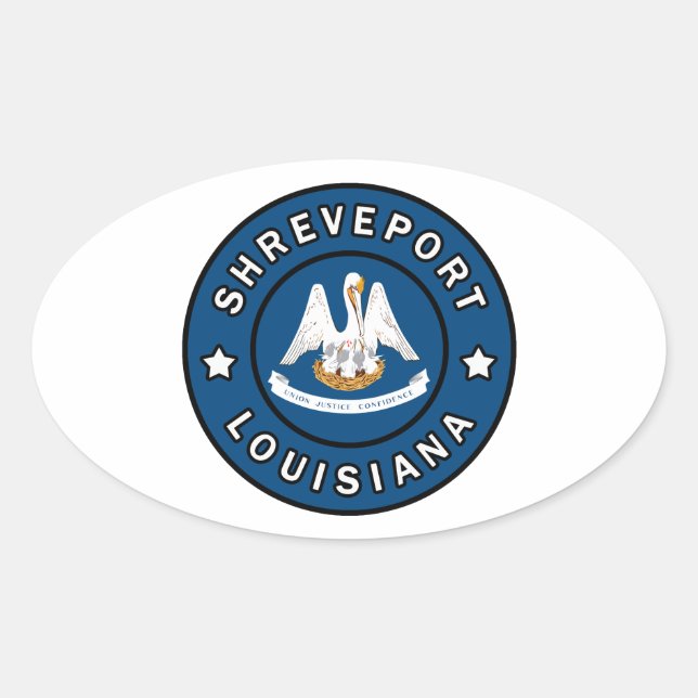 Sticker Ovale Shreveport Louisiane (Devant)