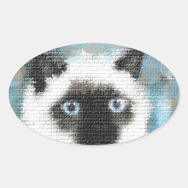 Sticker Ovale Siamois (Devant)