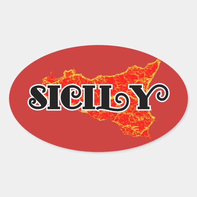 Sticker Ovale Sicile (Devant)