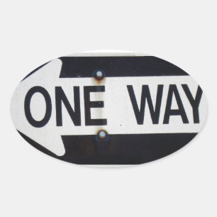STICKER OVALE SIGNE À SENS UNIQUE