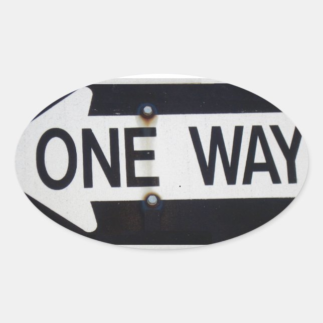 STICKER OVALE SIGNE À SENS UNIQUE (Devant)