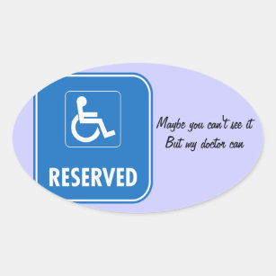 Sticker Ovale Signe de stationnement d'handicap