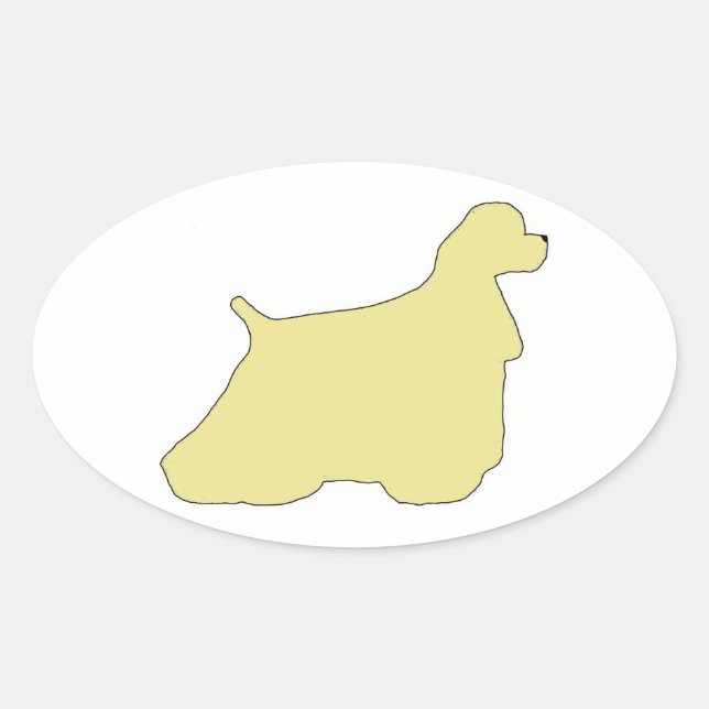 Sticker Ovale Silhouette Cocker Spaniel (Devant)