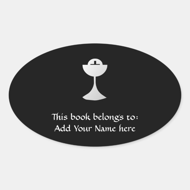 Sticker Ovale Silver Chalice et hôte (Devant)