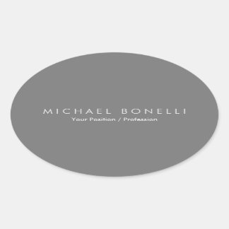 Sticker Ovale Simple minimaliste minimaliste élégant gris modern