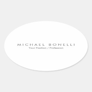 Sticker Ovale Simple minimaliste simple élégant blanc moderne