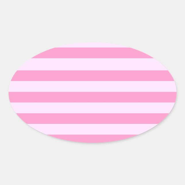 Sticker Ovale Simple moderne Motif en bande rose fille (Devant)