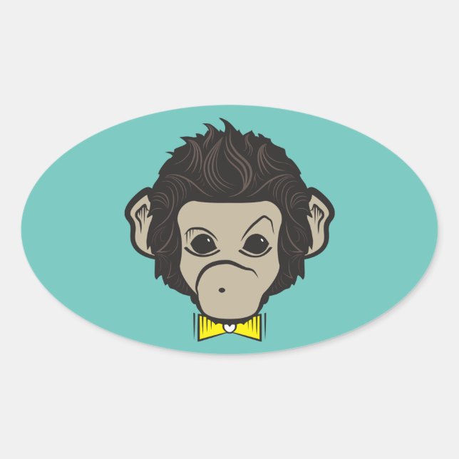 Sticker Ovale singe identica (Devant)
