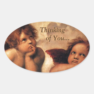 Sticker Ovale Sistine Madonna pense à toi...