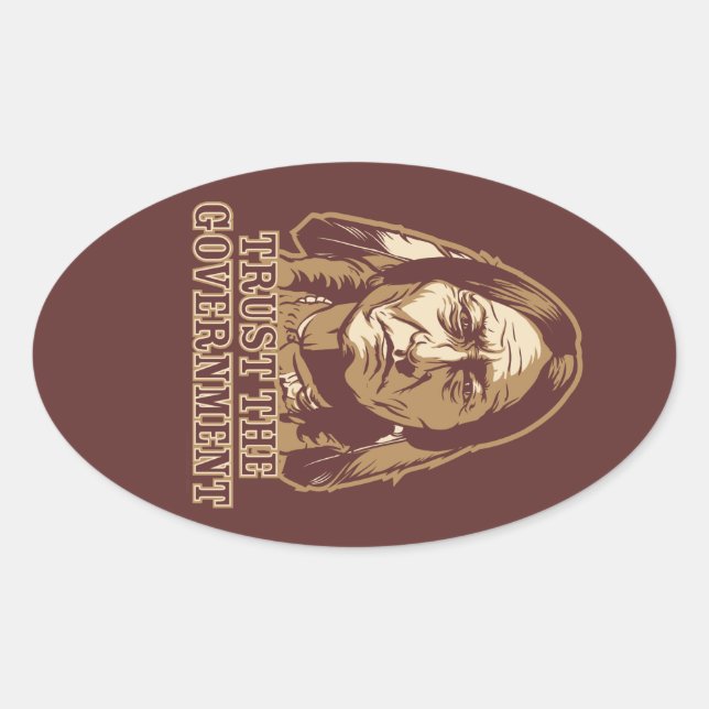 Sticker Ovale Sitting Bull Trust Jeu d'autocollants du gouvernem (Devant)