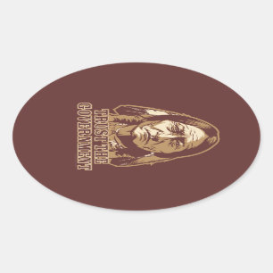 Sticker Ovale Sitting Bull Trust Jeu d'autocollants du gouvernem