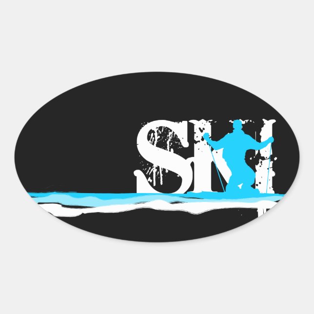 Sticker Ovale ski alpin (Devant)