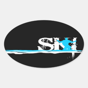 Sticker Ovale ski alpin