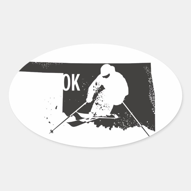 Sticker Ovale Ski Oklahoma (Devant)