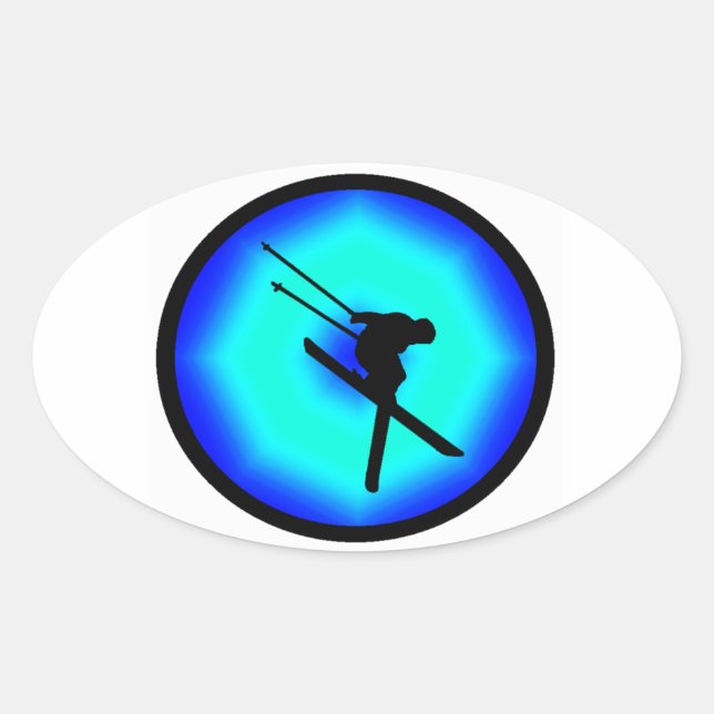 STICKER OVALE SKI PURE SNOW (Devant)