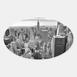 Sticker Ovale Skyline de New York