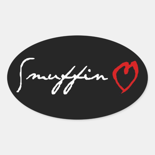 Sticker Ovale Smuffin Love (Devant)