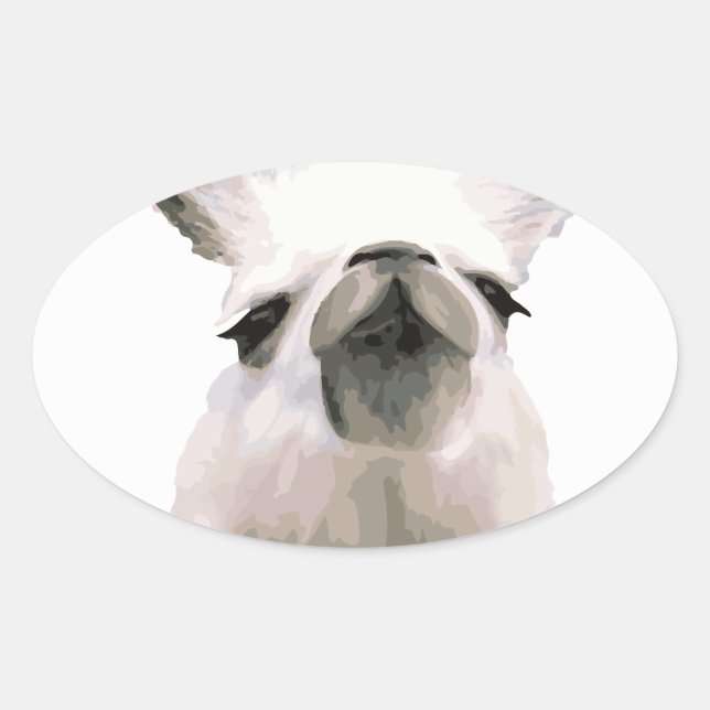 Sticker Ovale Snooty Snobby Llama personnalisé (Devant)