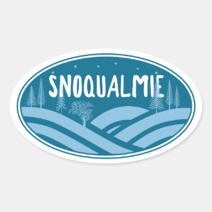 Sticker Ovale Snoqualmie Washington plein air