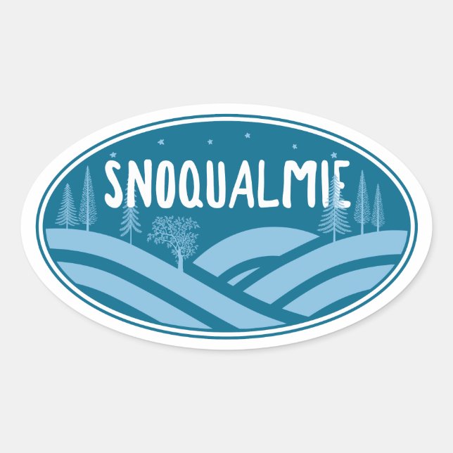 Sticker Ovale Snoqualmie Washington plein air (Devant)