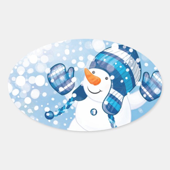 Sticker Ovale Snowman (Devant)