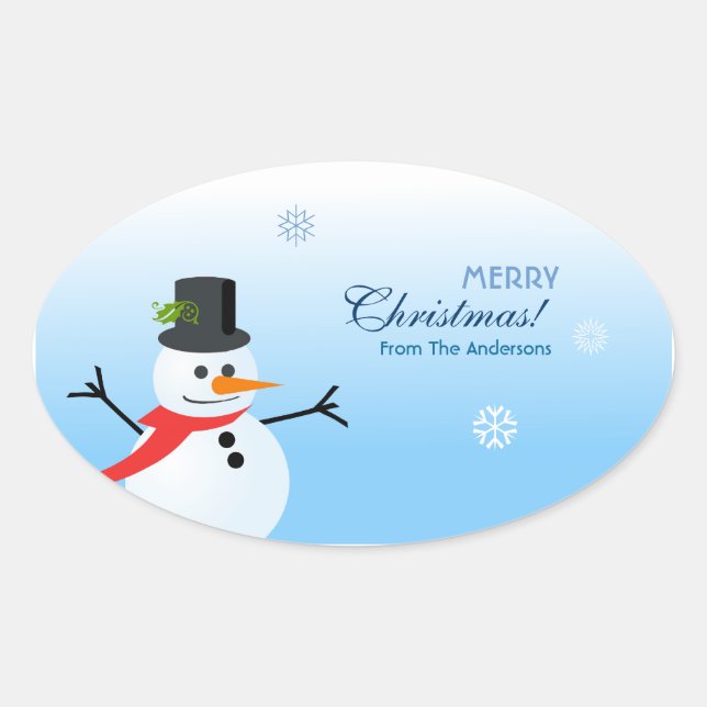 Sticker Ovale Snowman (Devant)
