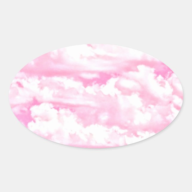 Sticker Ovale Soft Happy Rose Nuages Décor (Devant)