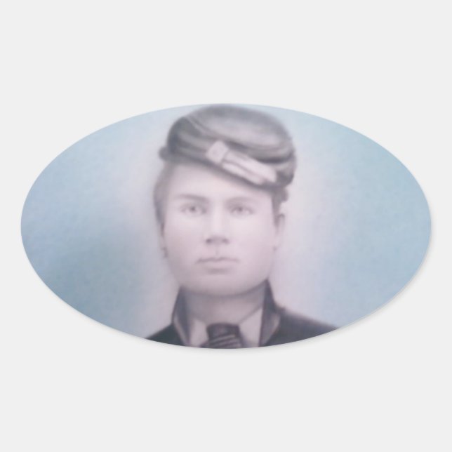 Sticker Ovale Soldat de guerre civile (Devant)