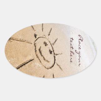 Sticker Ovale Soleil Sur La Plage