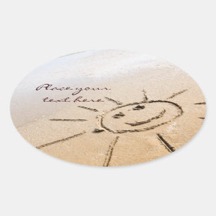 Sticker Ovale Soleil Sur La Plage