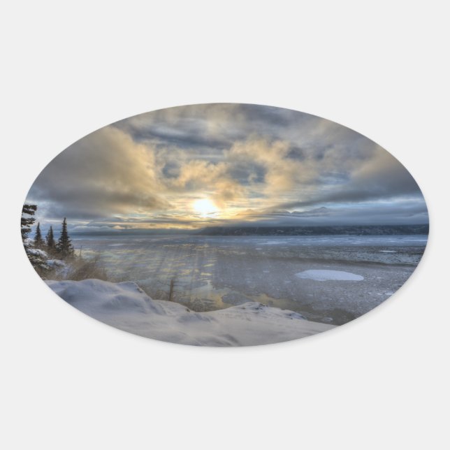 Sticker Ovale Solstice d'hiver Turnagain Arme (Devant)