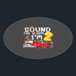 Sticker Ovale Son L'alarme Je suis 2 pompier Moteur d'incendie<br><div class="desc">Sound The Alarm I'm 2 Fire Engine Firefighter 2nd Birthday design Gift Oval Sticker Classic Collection.</div>