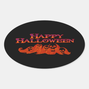 Sticker Ovale Sorcières Halloween heureux de Halloween