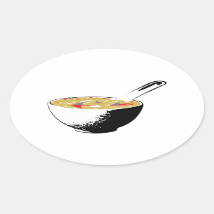 Sticker Ovale soupe d'ailerons de requin