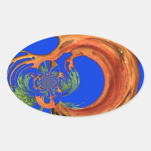 Sticker Ovale Sous le ciel bleu : La collection d'arbres Acacia (Devant)