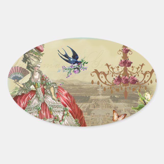 Sticker Ovale Souvenirs de Versailles (Devant)