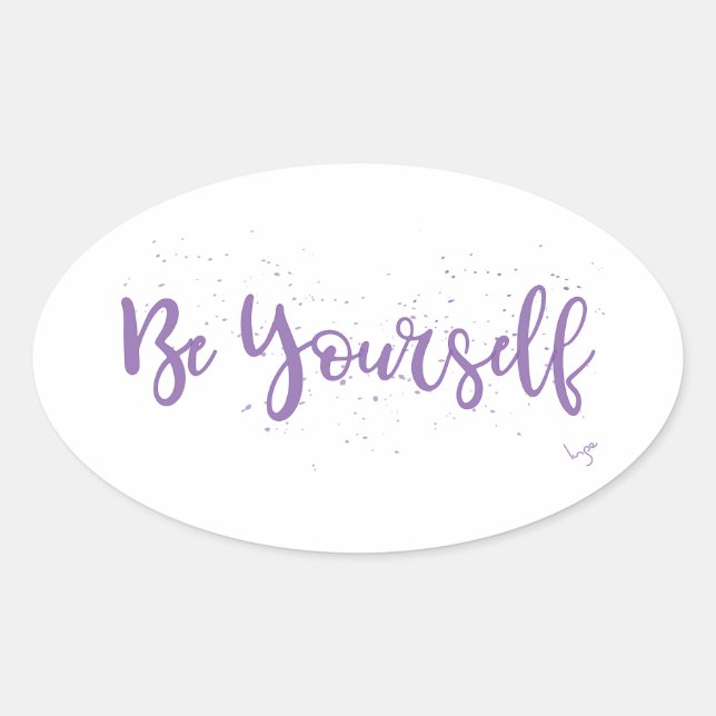 Sticker Ovale Soyez-Vous-Typographie-Violet (Devant)