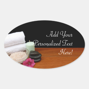 Sticker Ovale Spa/noir/couleur de scène salon de