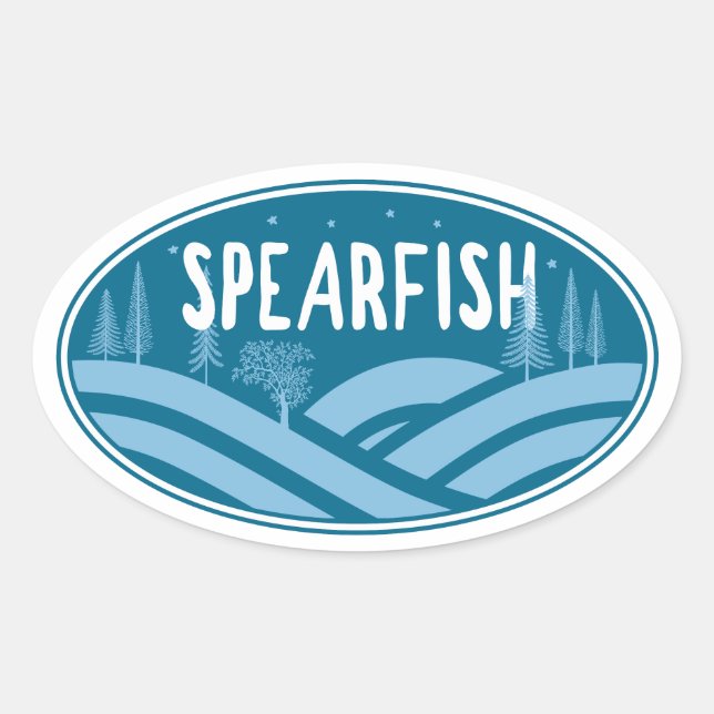 Sticker Ovale Spearfish Dakota du Sud Plein air (Devant)