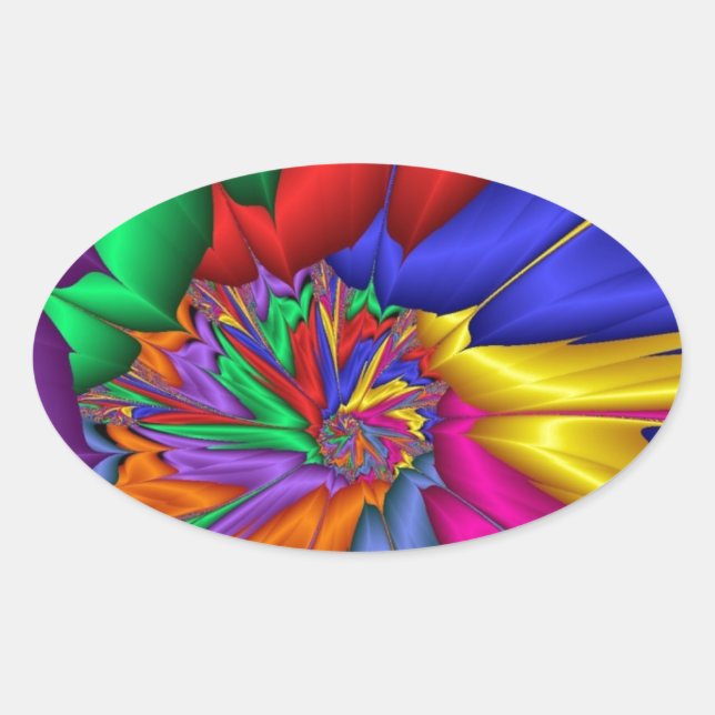 Sticker Ovale Spirale couleur vive (Devant)