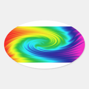 Sticker Ovale Spirale d'arc-en-ciel