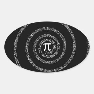 Sticker Ovale Spirale pour Pi sur Décor noir