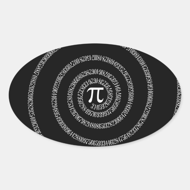 Sticker Ovale Spirale pour Pi sur Décor noir (Devant)