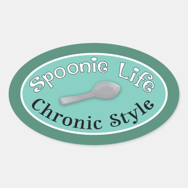 Sticker Ovale Spoonie Style - Diner Green (Devant)