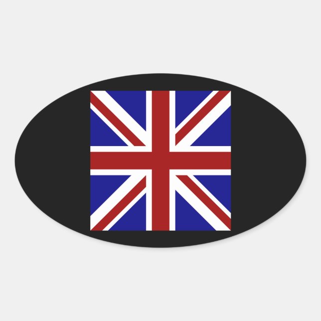 Sticker Ovale Square Union Jack (Devant)
