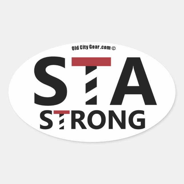 Sticker Ovale St. Augustine, Floride - STA STRONG (Devant)