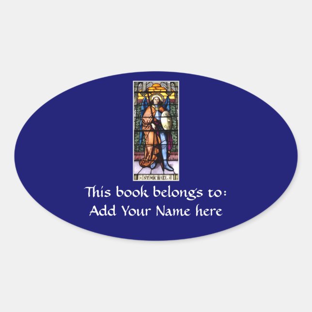 Sticker Ovale St. Michael L'Archange Vitre Tiré (Devant)